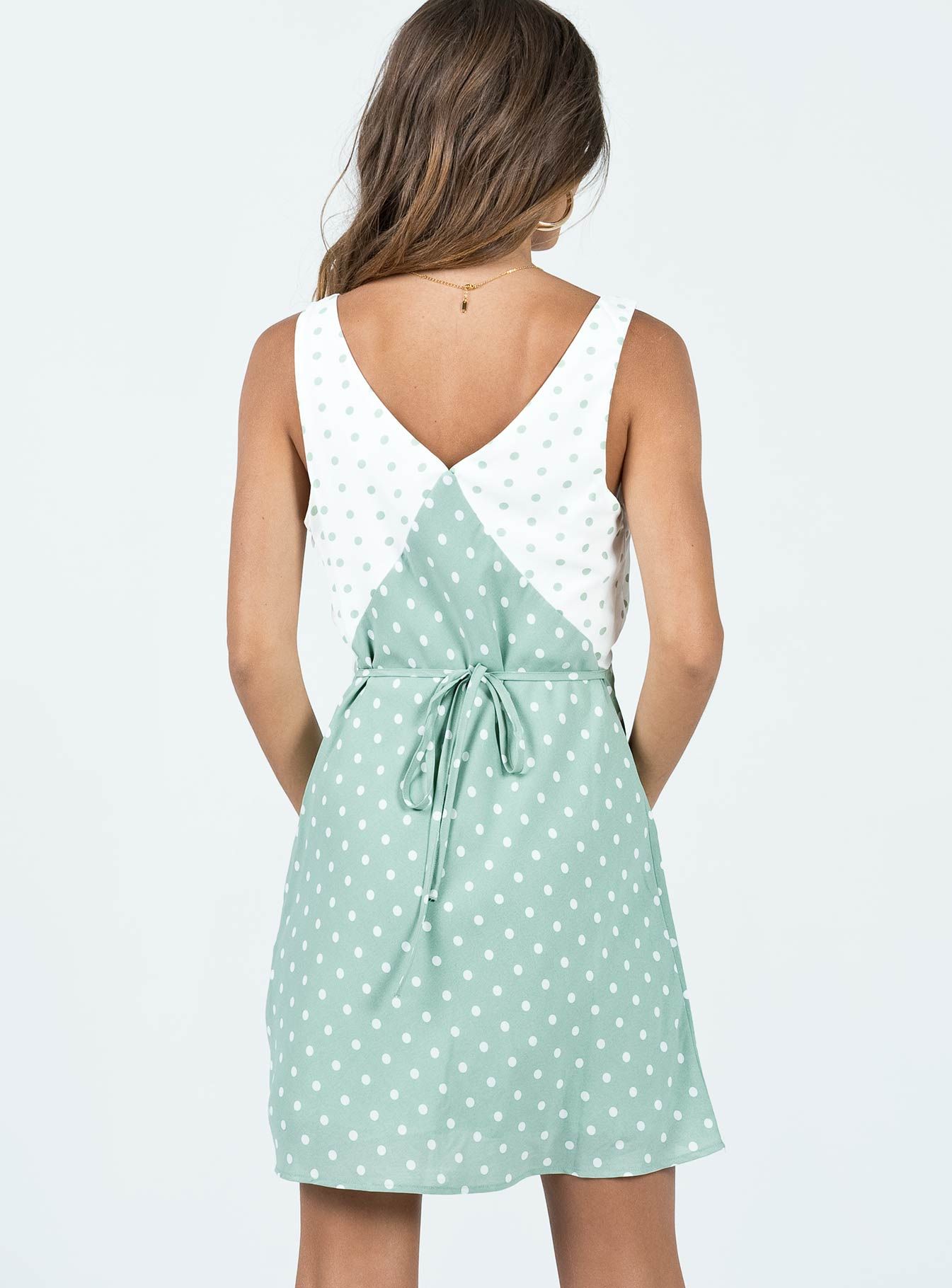 Nellie Mini Dress Mint Polka Dot sold by Princess Polly product image thumbnail 5