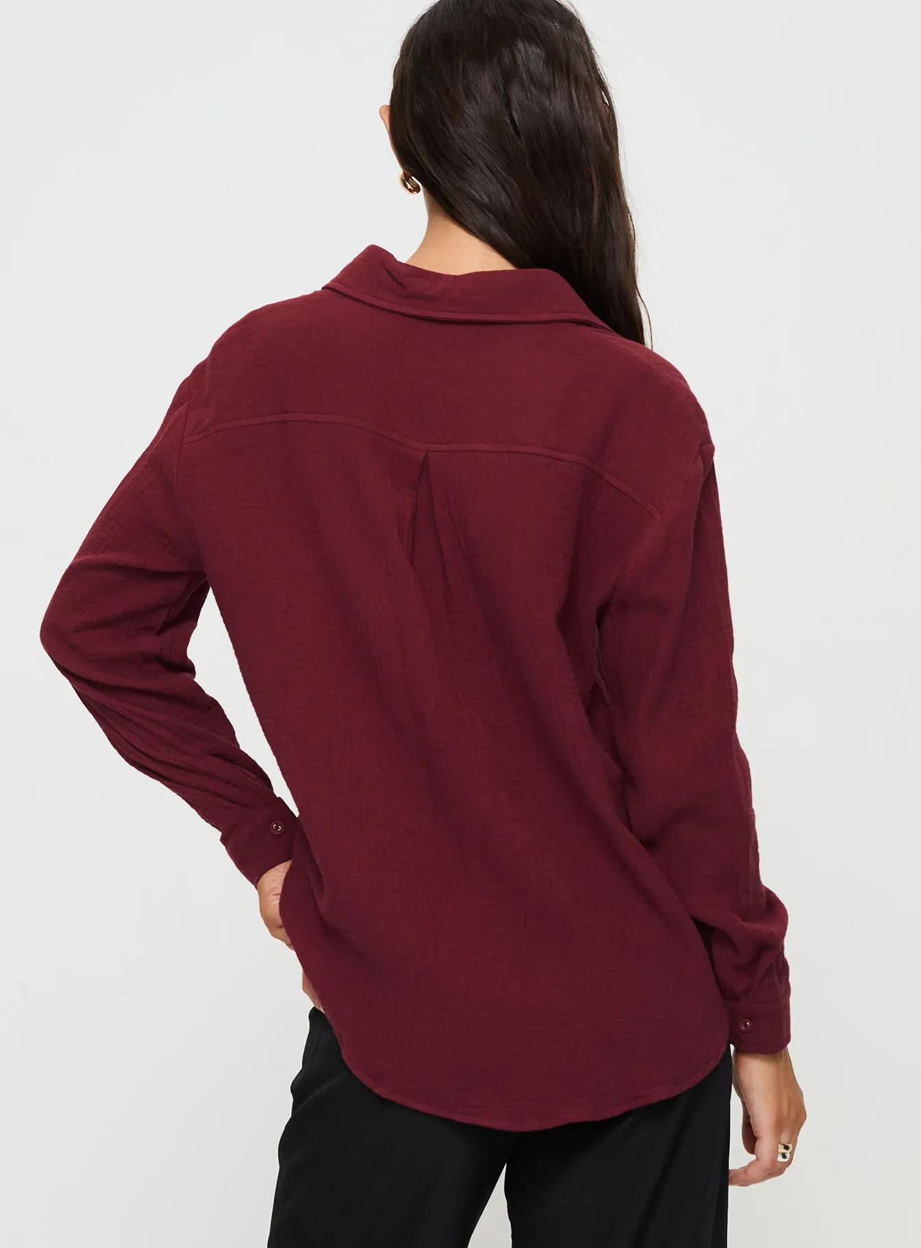 Mahalia Shirt Burgundy sold by Princess Polly product image thumbnail 5