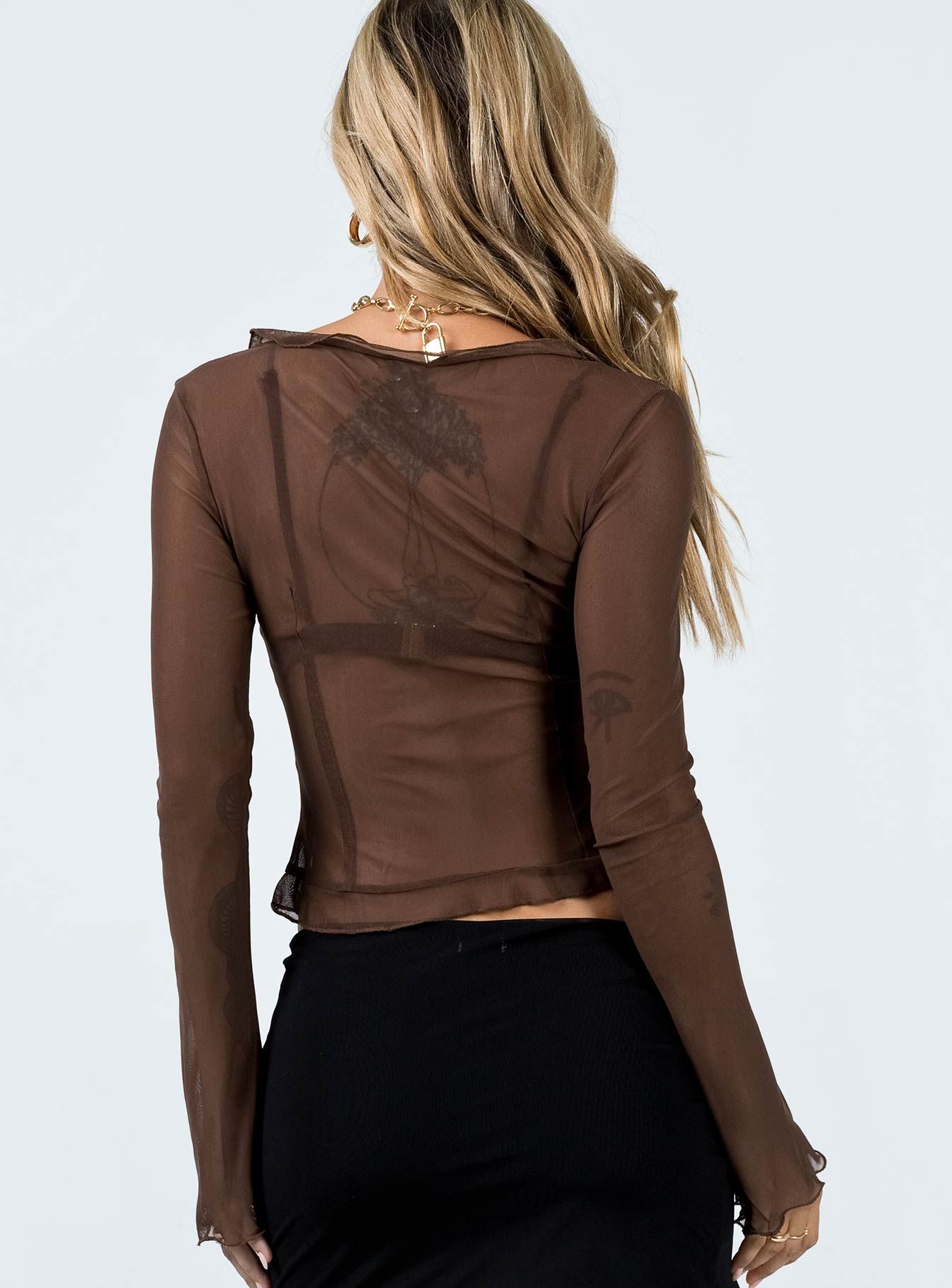 Everly Long Sleeve Top Brown sold by Princess Polly product image thumbnail 5