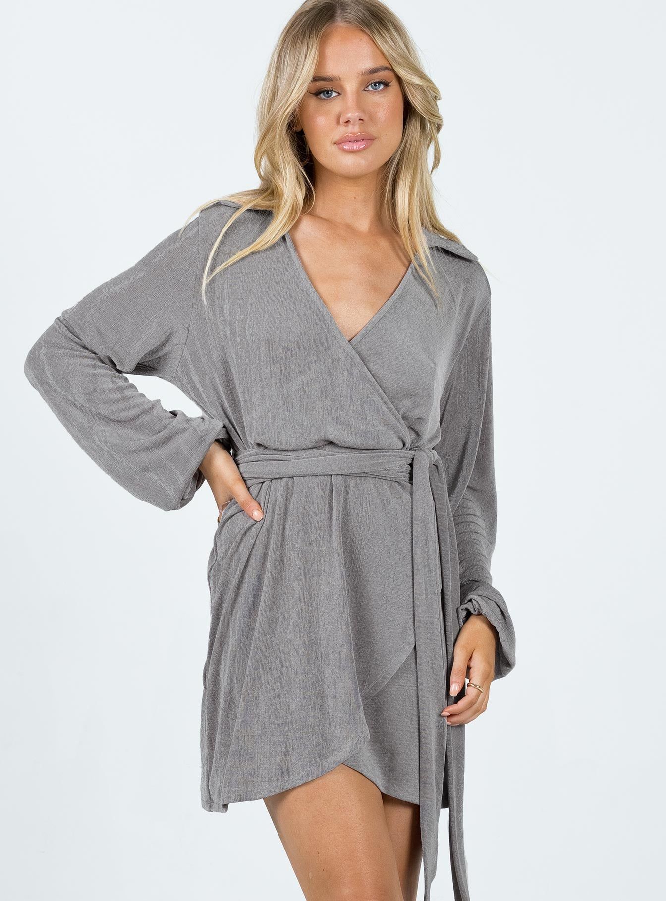 Party Time Mini Dress Slate Grey sold by Princess Polly product image thumbnail 2