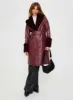 Brooklyn Faux Leather Longline Coat Burgundy sold by Princess Polly