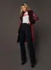 Brooklyn Faux Leather Longline Coat Burgundy sold by Princess Polly
