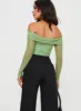 Doza Off The Shoulder Bodysuit Green sold by Princess Polly