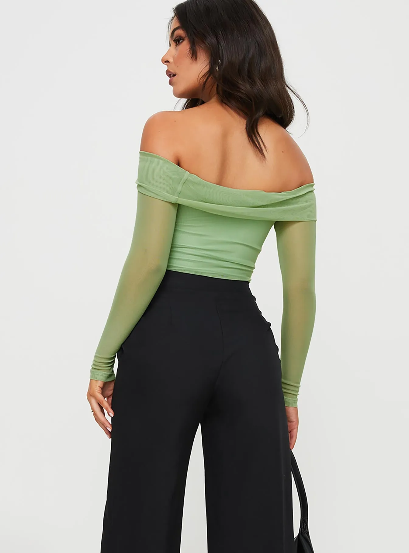 Doza Off The Shoulder Bodysuit Green sold by Princess Polly product image thumbnail 5