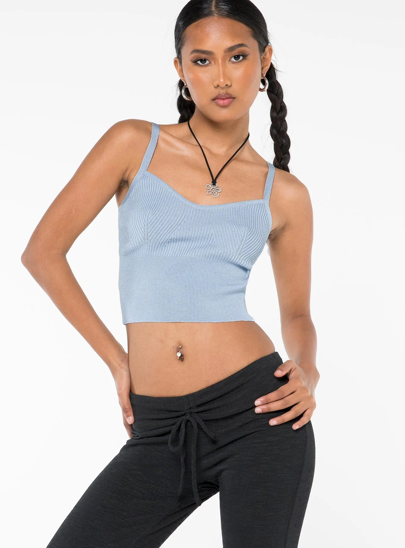 Marian Knit Tank Top Blue sold by Princess Polly product image thumbnail 2