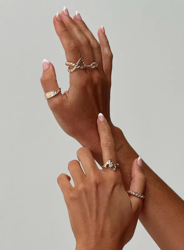 Treasure Me Ring Pack Gold sold by Princess Polly