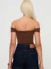 Larisha Off The Shoulder Top Brown sold by Princess Polly
