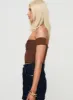 Larisha Off The Shoulder Top Brown sold by Princess Polly