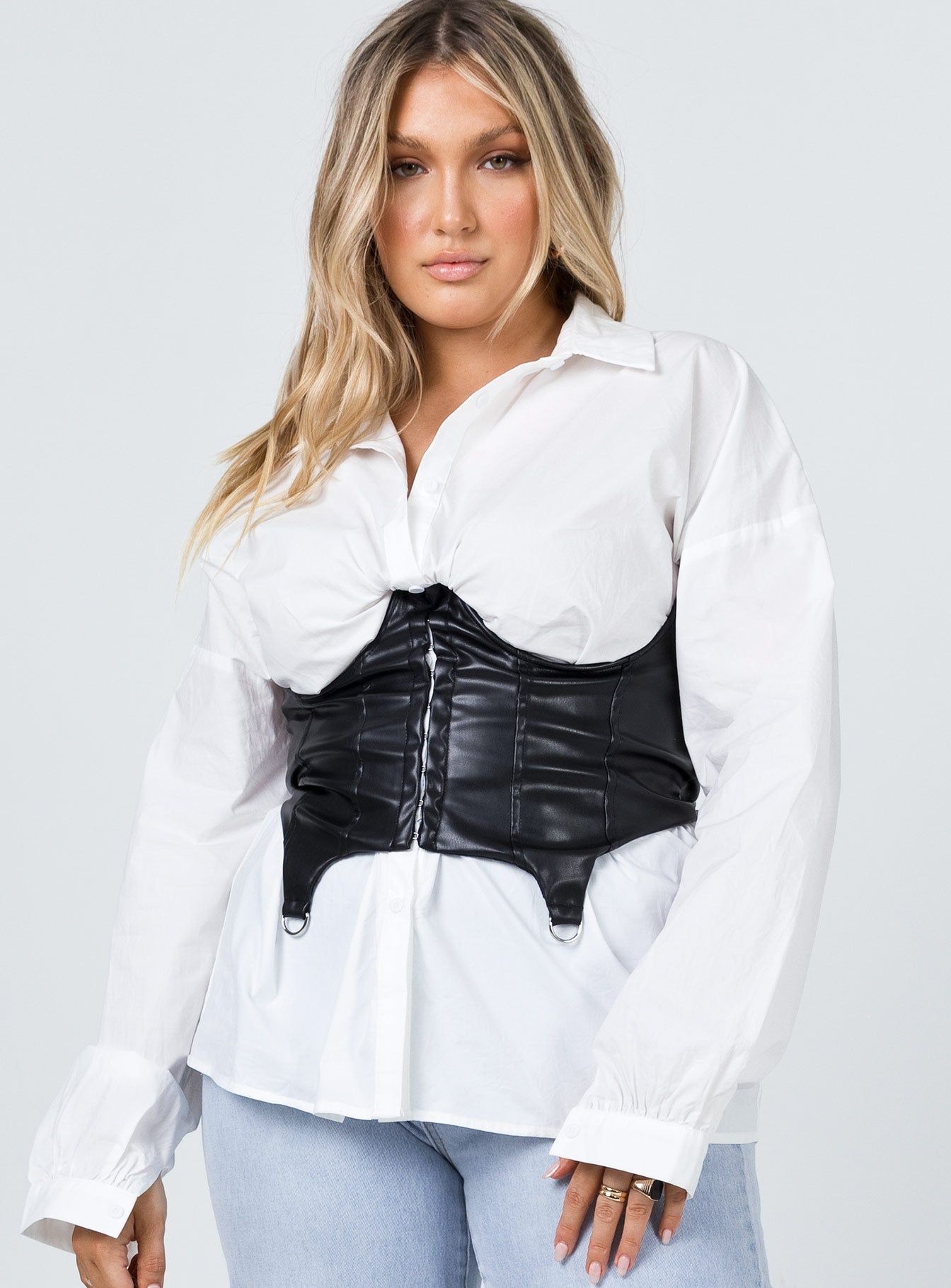 Camilla PU Bustier Black sold by Princess Polly product image thumbnail 2