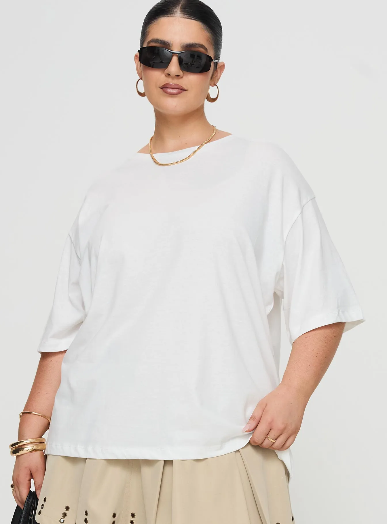 Jamason Tee White Curve sold by Princess Polly product image thumbnail 2