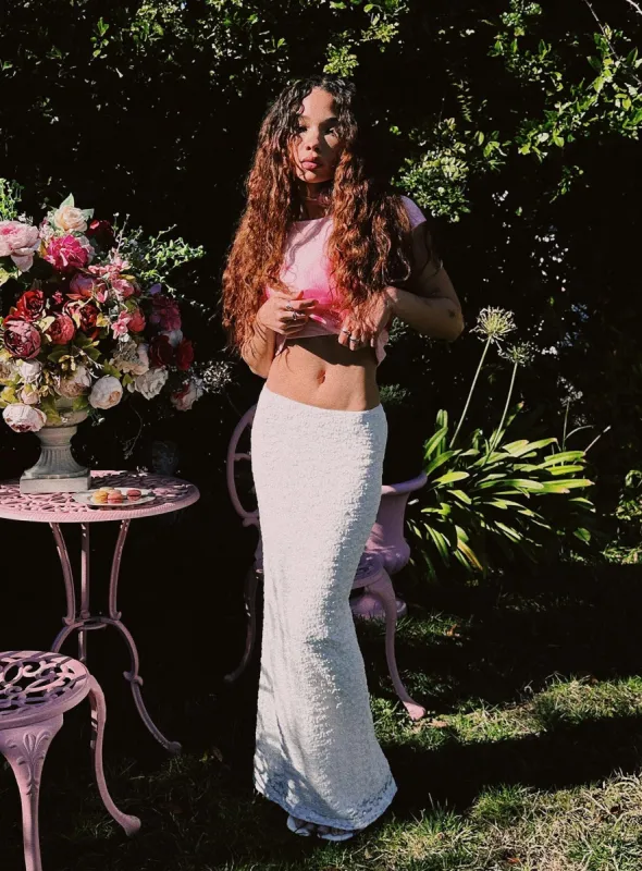 Venices Maxi Skirt Cream sold by Princess Polly