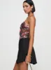 Dapple Bias Satin Mini Skirt Black sold by Princess Polly