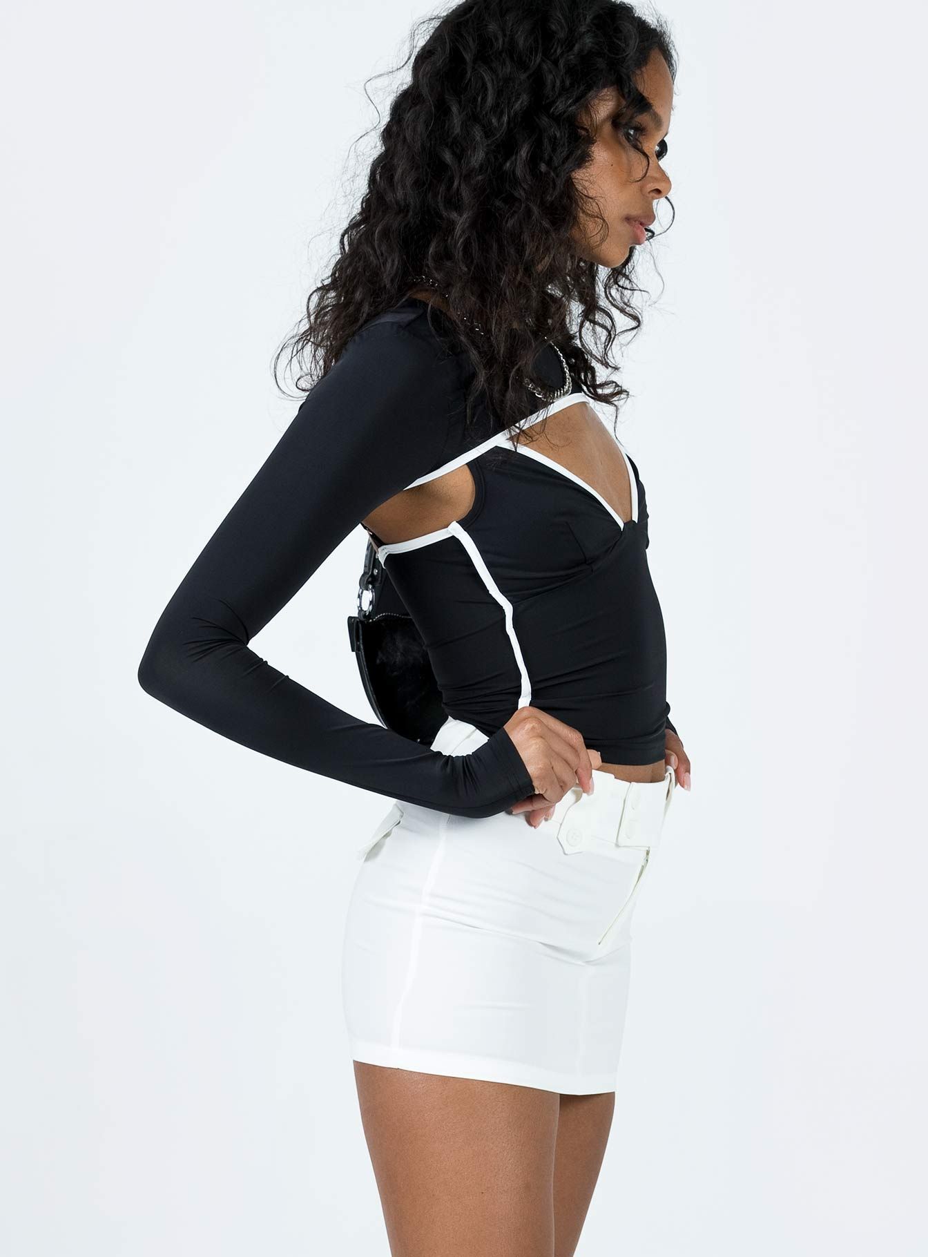 Coco Mini Skirt White sold by Princess Polly product image thumbnail 4