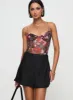 Dapple Bias Satin Mini Skirt Black sold by Princess Polly