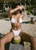Glora Tie Side Ribbed Bikini Bottom White sold by Princess Polly