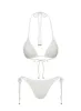 Glora Tie Side Ribbed Bikini Bottom White sold by Princess Polly