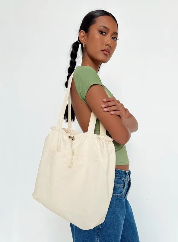 Rustic Tote Bag Cream sold by Princess Polly