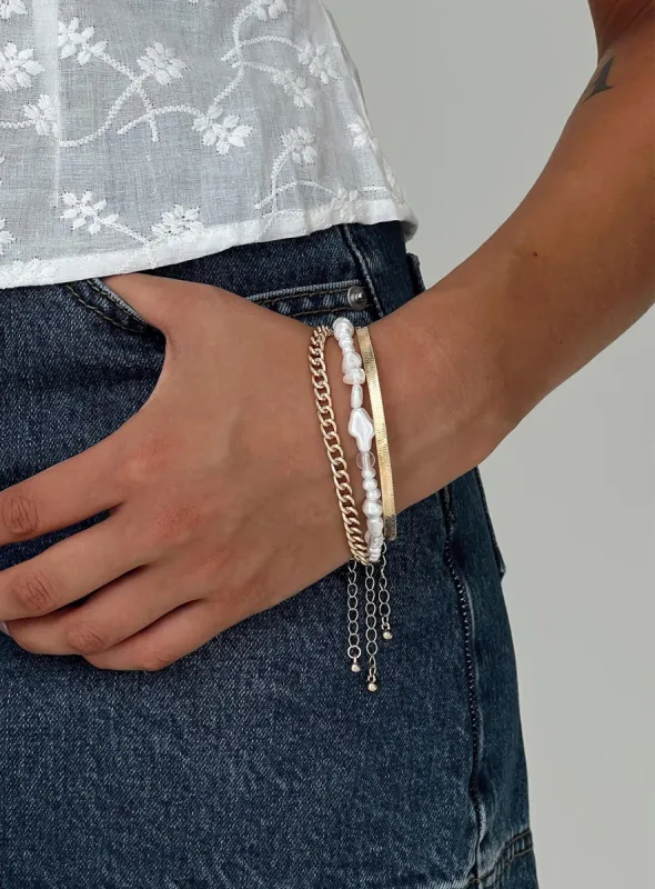 Me & You Bracelet Pack Gold sold by Princess Polly