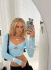 Killian Long Sleeve Top Blue sold by Princess Polly