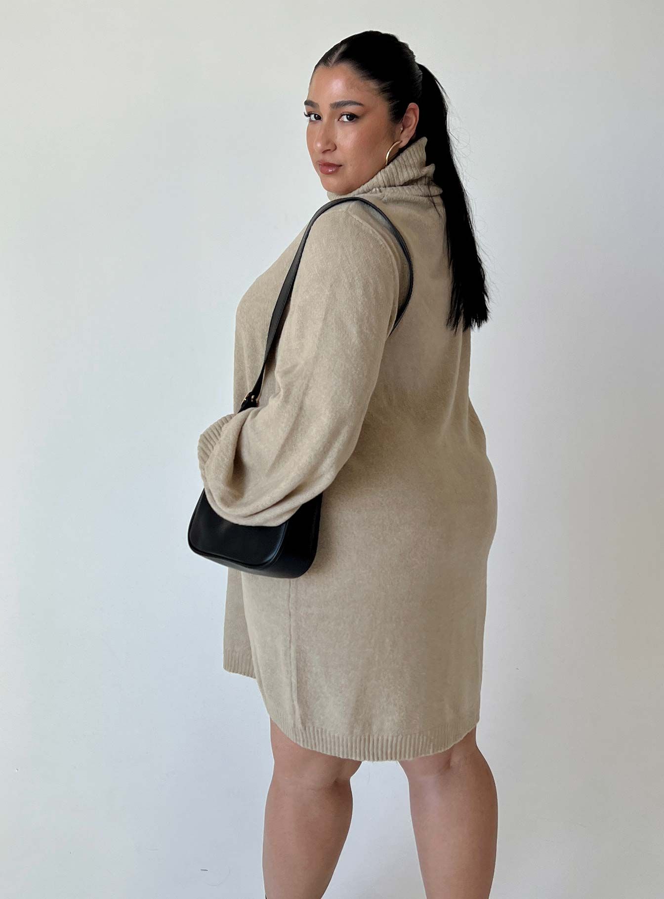 Zahara Mini Dress Beige Curve sold by Princess Polly product image thumbnail 4