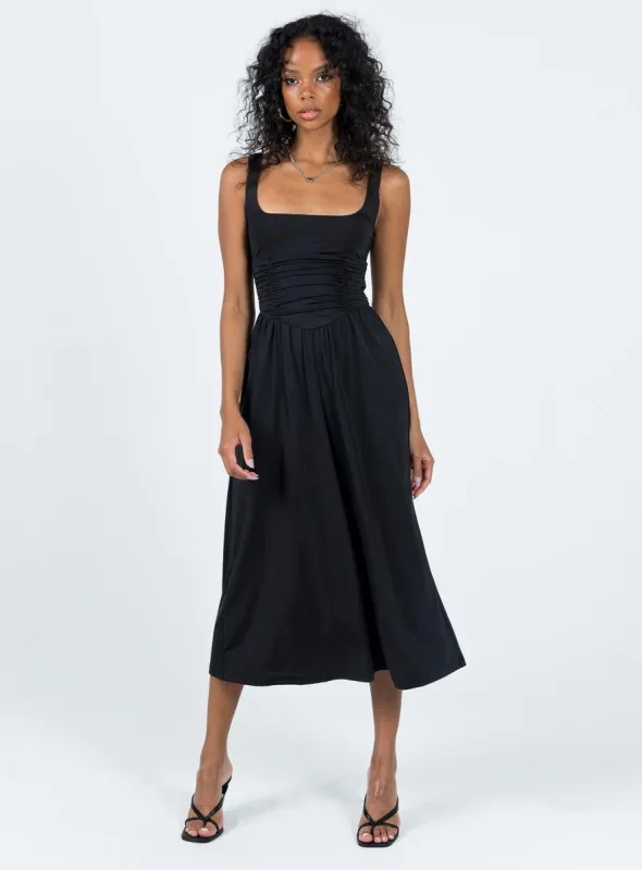 Braddon Midi Dress Black sold by Princess Polly