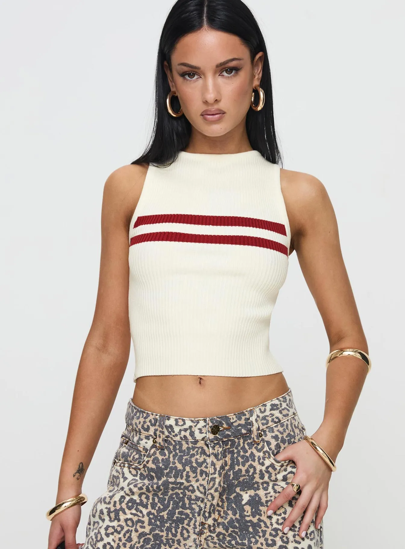 Bonisa Vest Ivory / Red sold by Princess Polly product image thumbnail 2