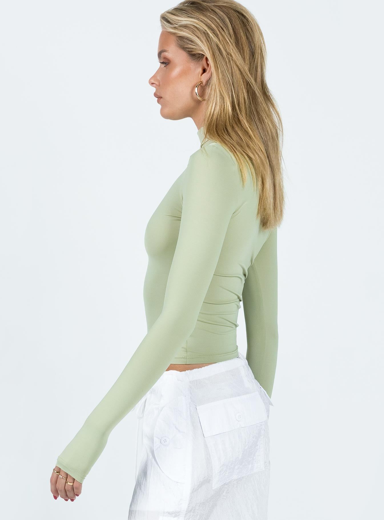 Elysium Long Sleeve Turtleneck Top Green sold by Princess Polly product image thumbnail 5