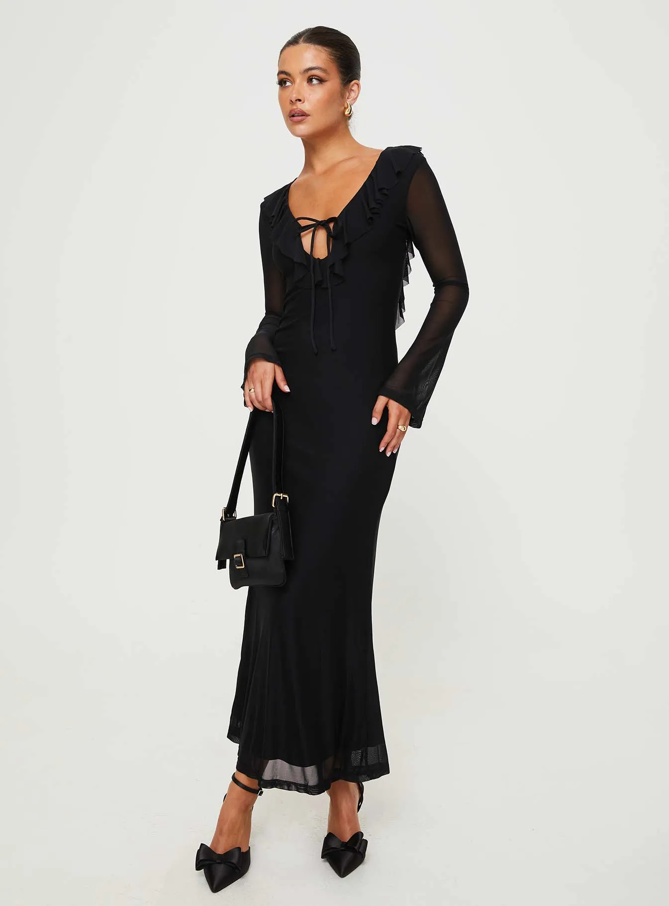 Maskell Long Sleeve Maxi Dress Black sold by Princess Polly product image thumbnail 3