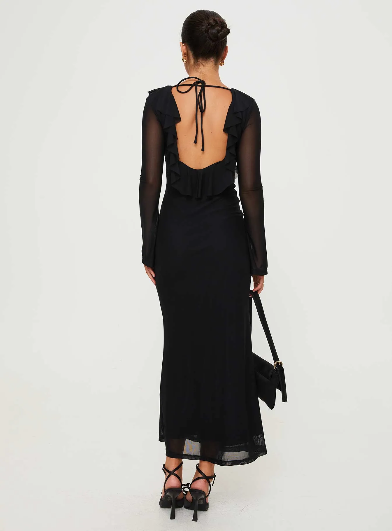Maskell Long Sleeve Maxi Dress Black sold by Princess Polly product image thumbnail 5