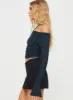 Moreno Off The Shoulder Top Navy sold by Princess Polly