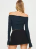 Moreno Off The Shoulder Top Navy sold by Princess Polly