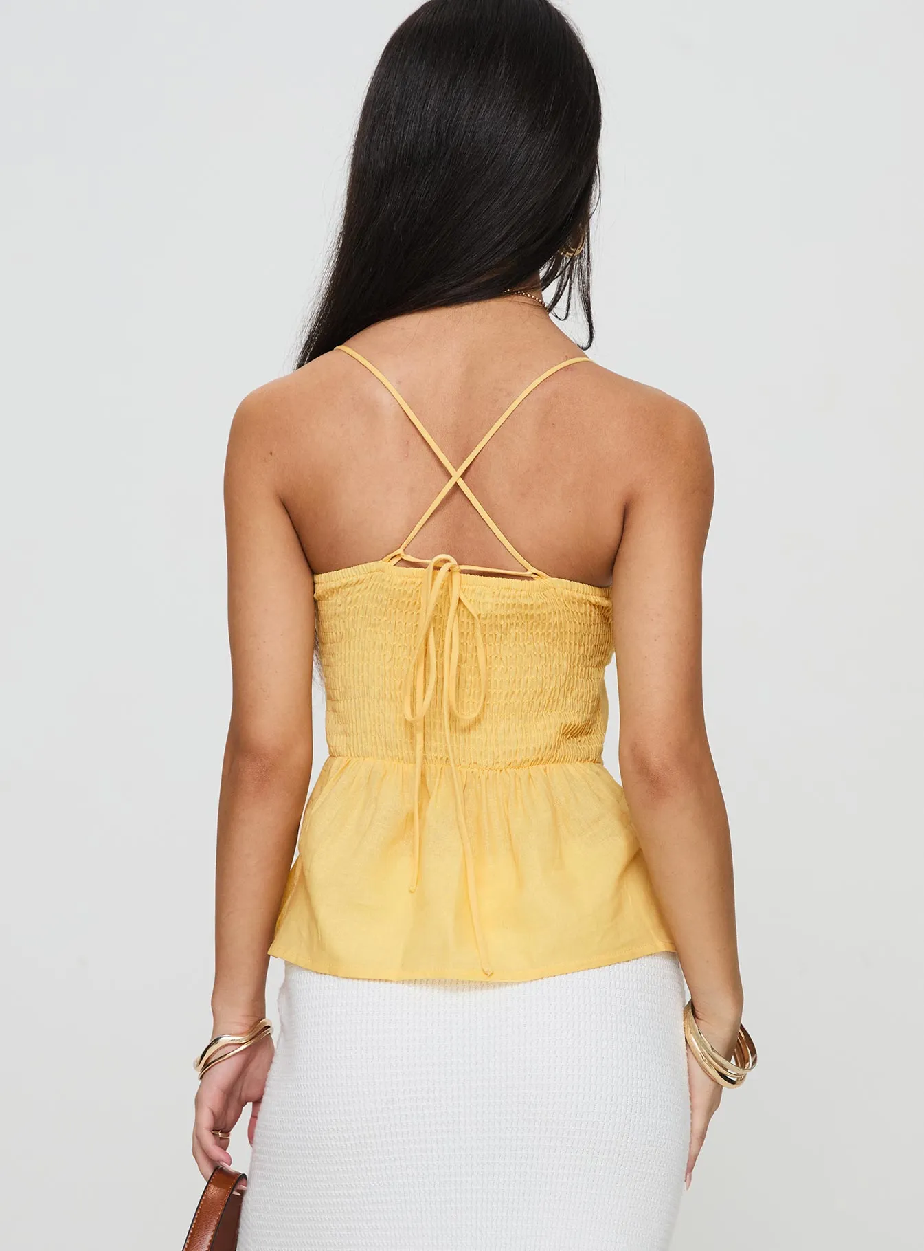 Sleepless Nights Top Yellow sold by Princess Polly product image thumbnail 4