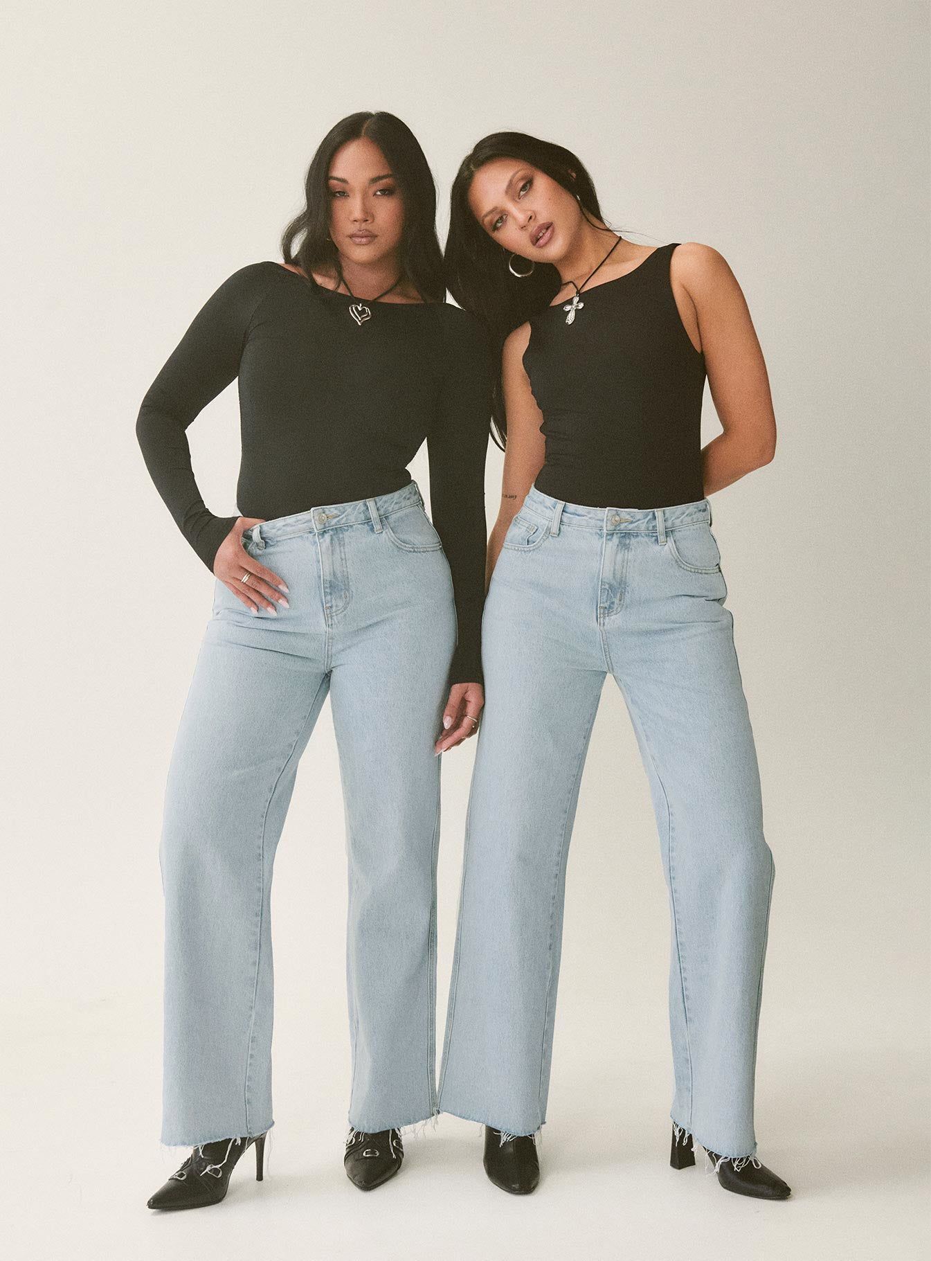 Arlington Straight Leg Denim Jeans Light Wash sold by Princess Polly