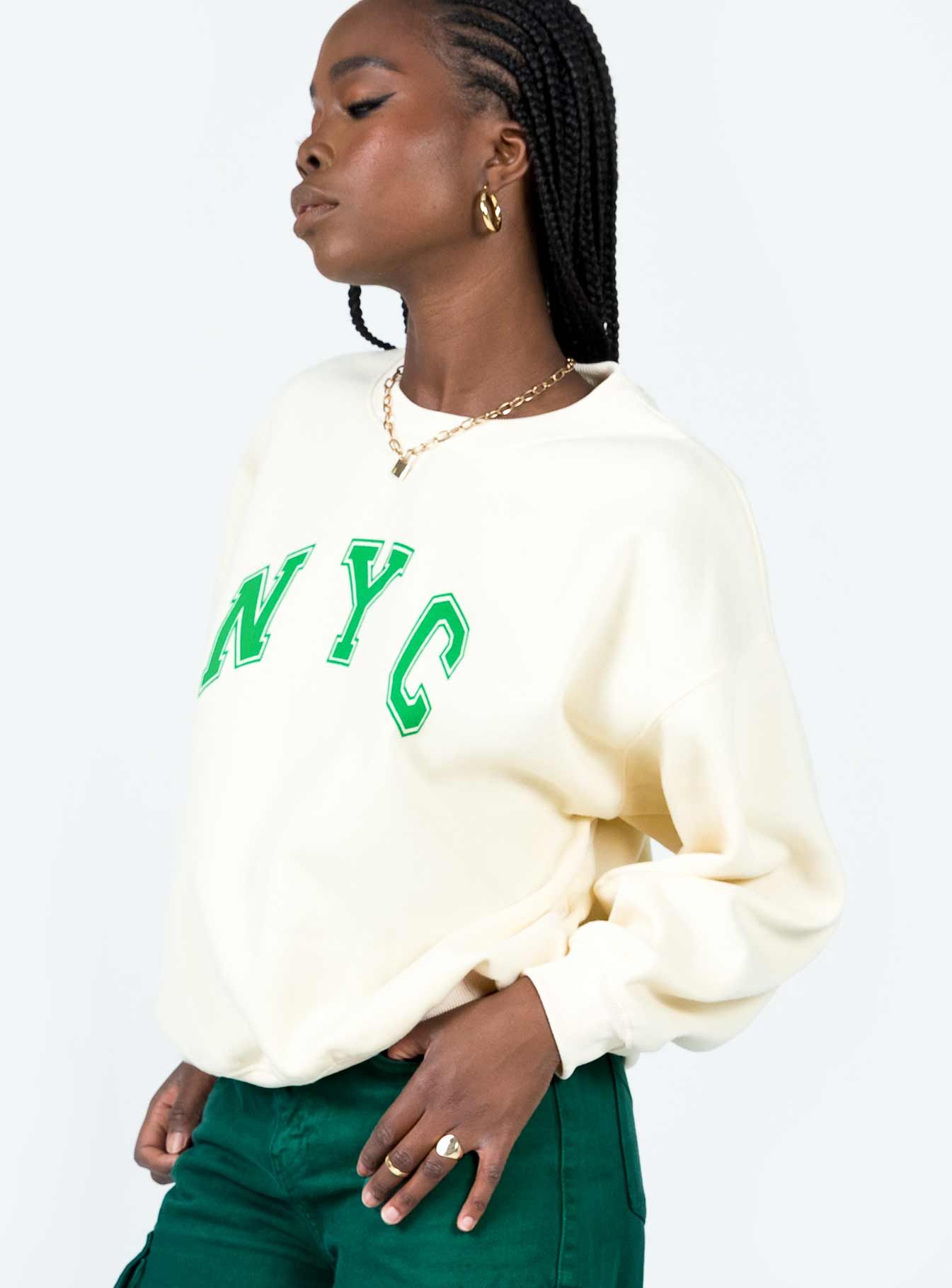 NYC Sweatshirt Beige sold by Princess Polly product image thumbnail 3