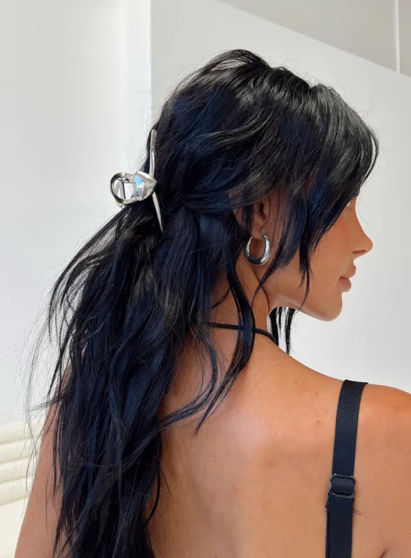 Keltie Hair Clip Chrome sold by Princess Polly