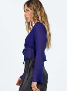 Kenney Long Sleeve Top Blue sold by Princess Polly