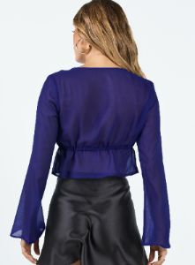 Kenney Long Sleeve Top Blue sold by Princess Polly