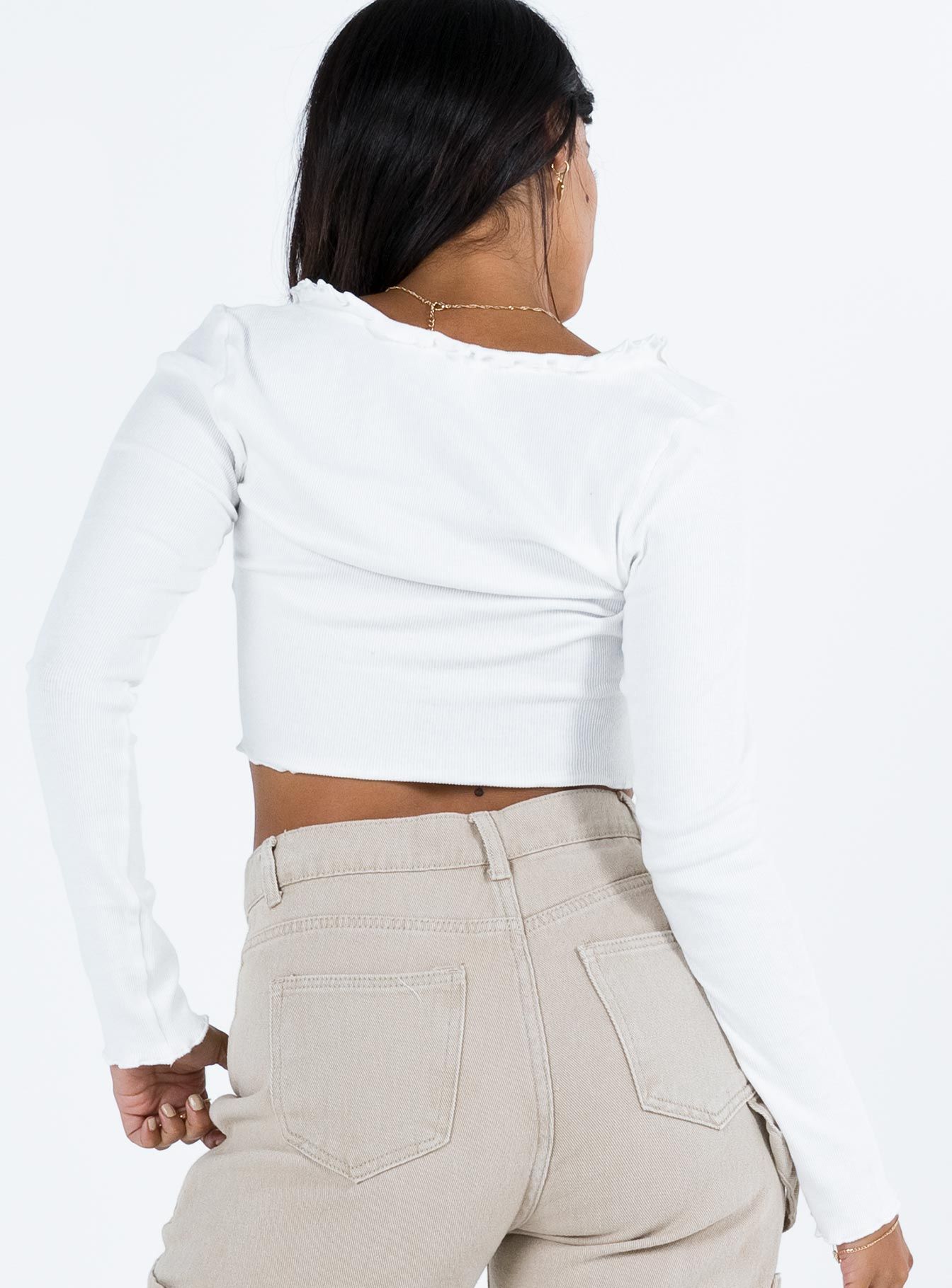 Tyson Long Sleeve Top White sold by Princess Polly product image thumbnail 5