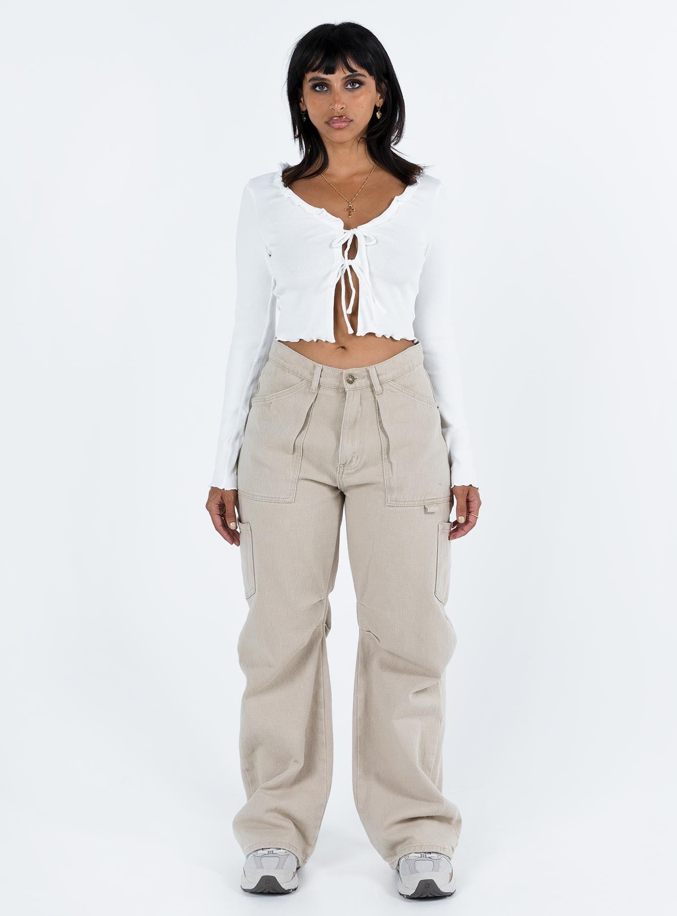 Tyson Long Sleeve Top White sold by Princess Polly product image thumbnail 3