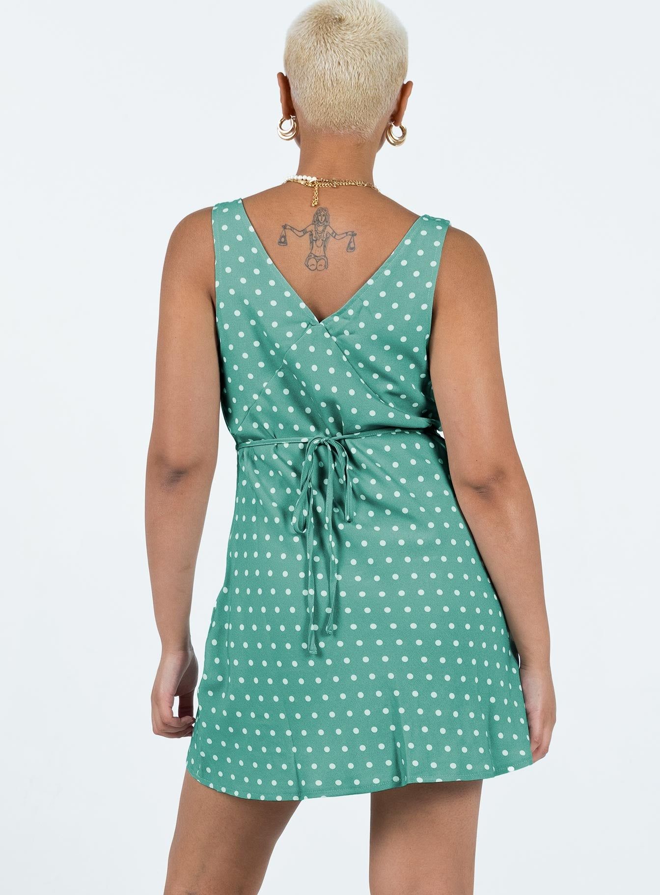 Nellie Mini Dress Green Polka Dot sold by Princess Polly product image thumbnail 5