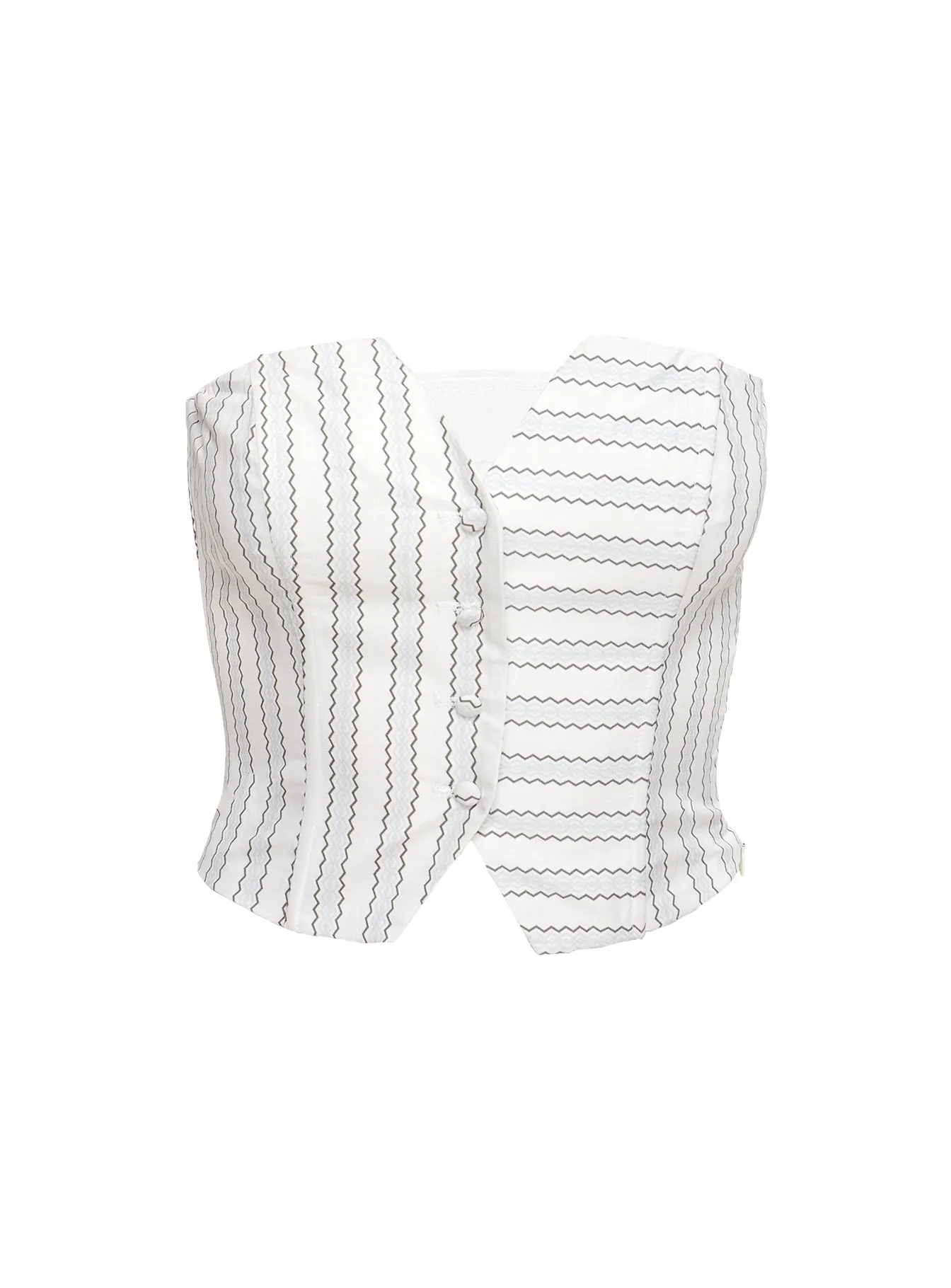 Freddle Strapless Top White Stripe sold by Princess Polly product image thumbnail 5