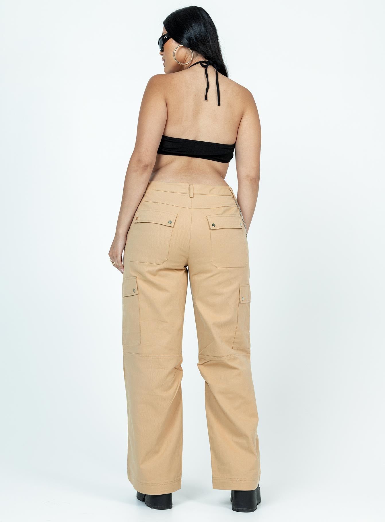 Fallout Mid Rise Cargo Pants Beige sold by Princess Polly product image thumbnail 5