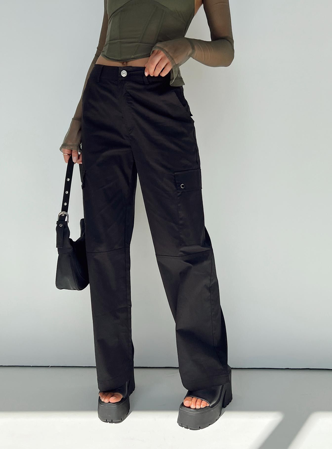 Toscan Cargo Pants Black sold by Princess Polly