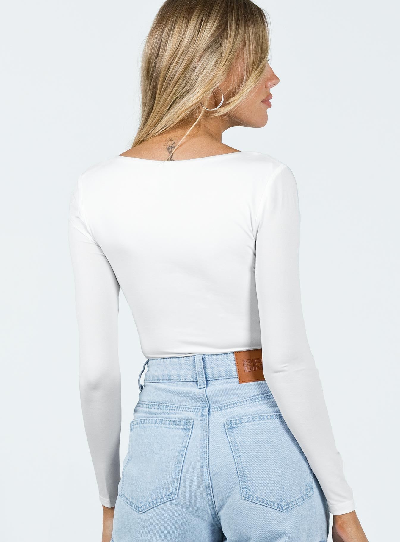 Alberta Long Sleeve Bodysuit White sold by Princess Polly product image thumbnail 5