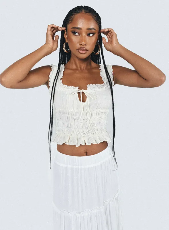 Penton Top Ivory Low Impact sold by Princess Polly