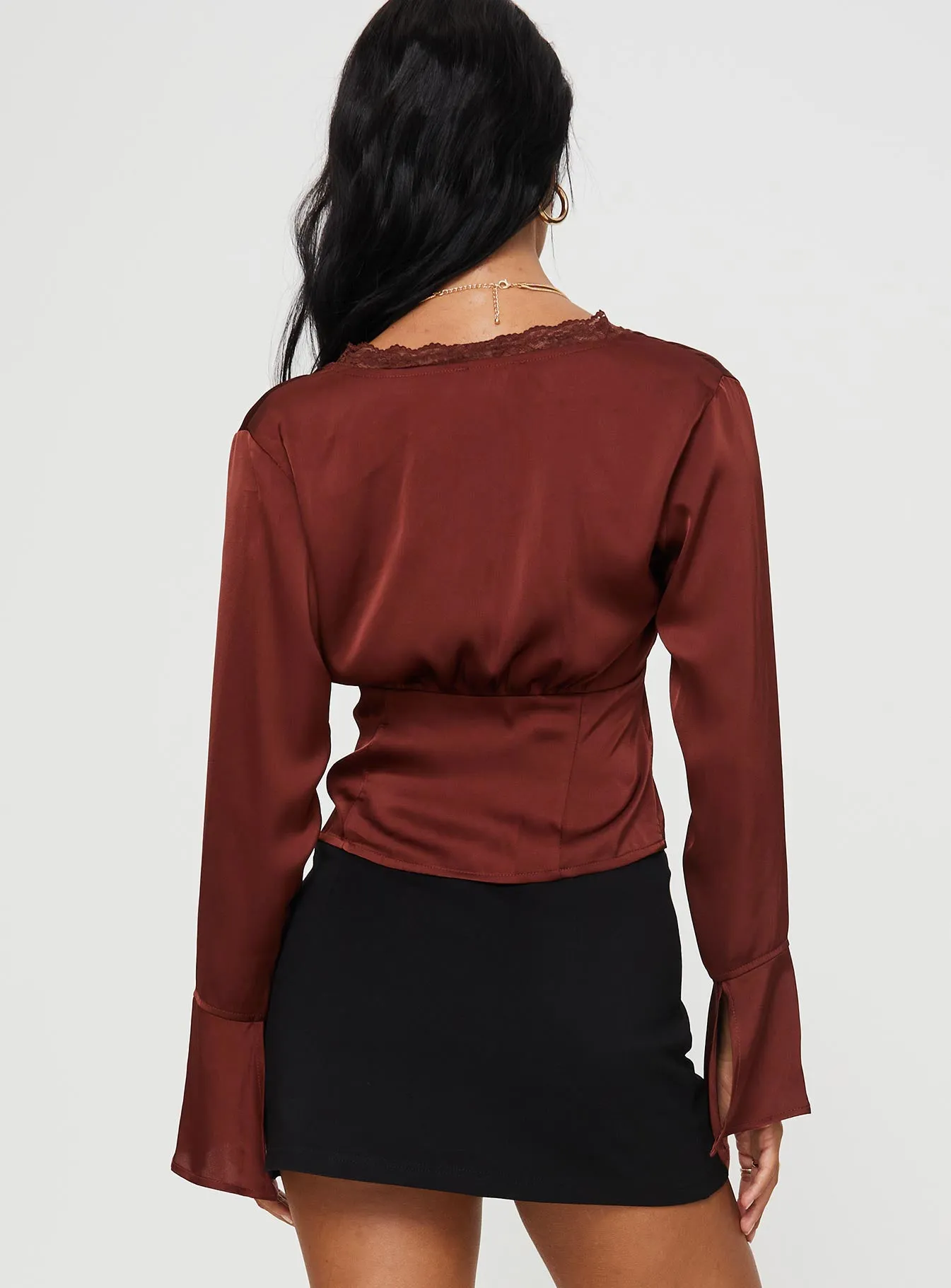 Hunton Long Sleeve Top Brown sold by Princess Polly product image thumbnail 5