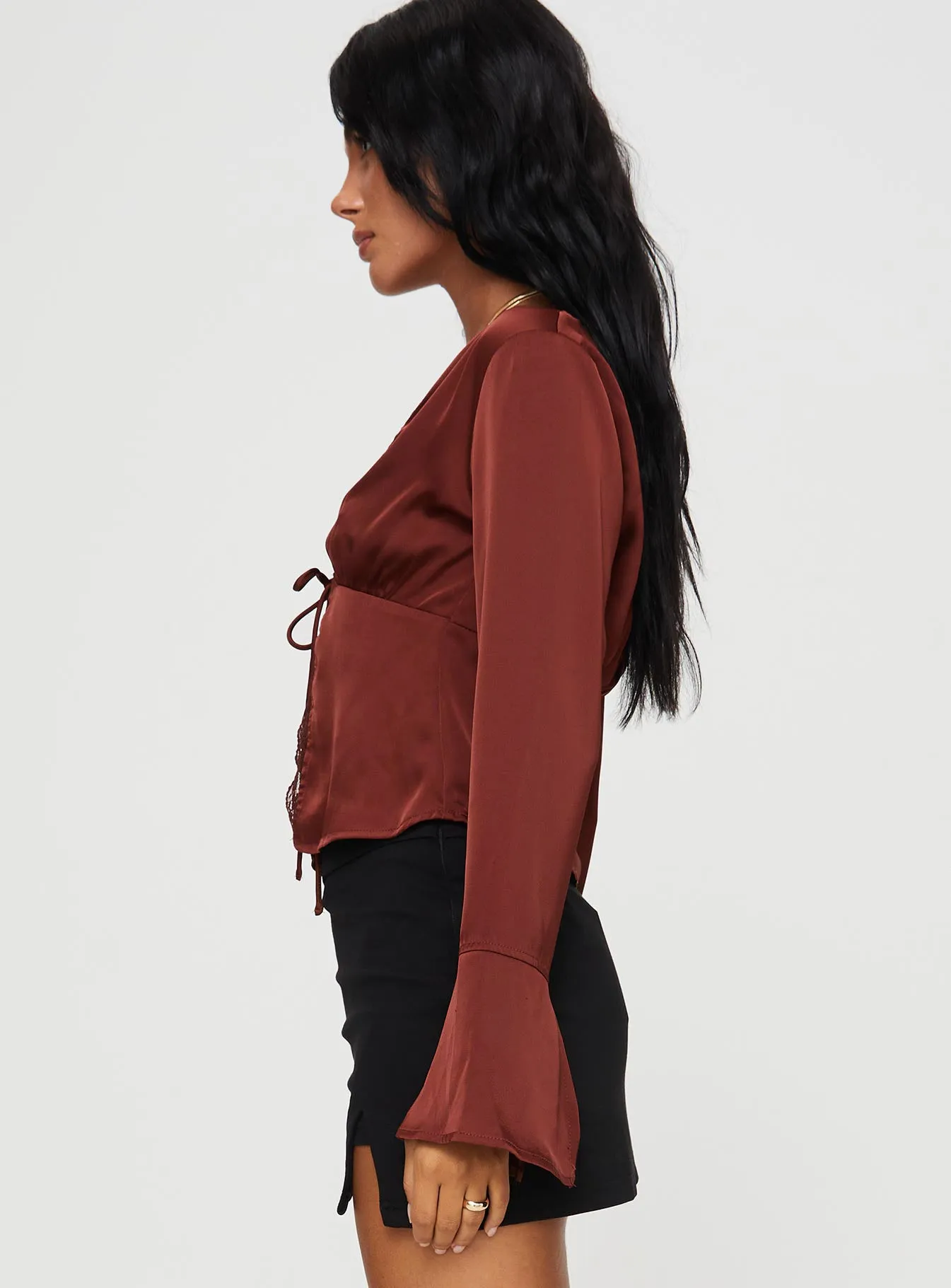 Hunton Long Sleeve Top Brown sold by Princess Polly product image thumbnail 4