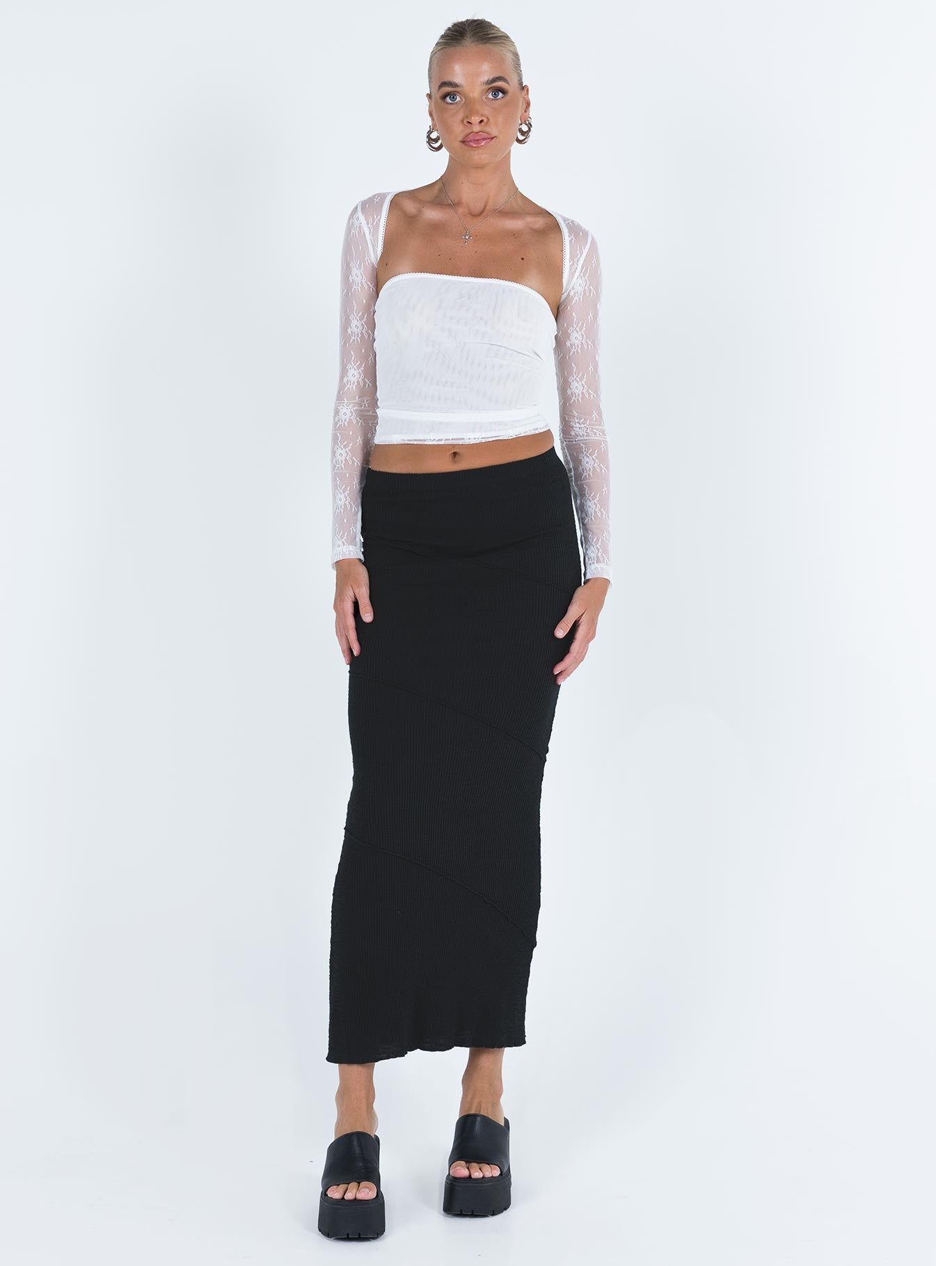 Oscar Maxi Skirt Black Tall sold by Princess Polly product image thumbnail 3