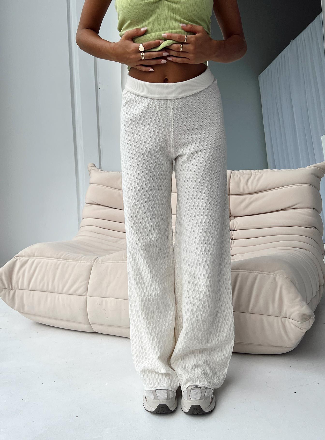 Omari Knit Pants White sold by Princess Polly product image thumbnail 2