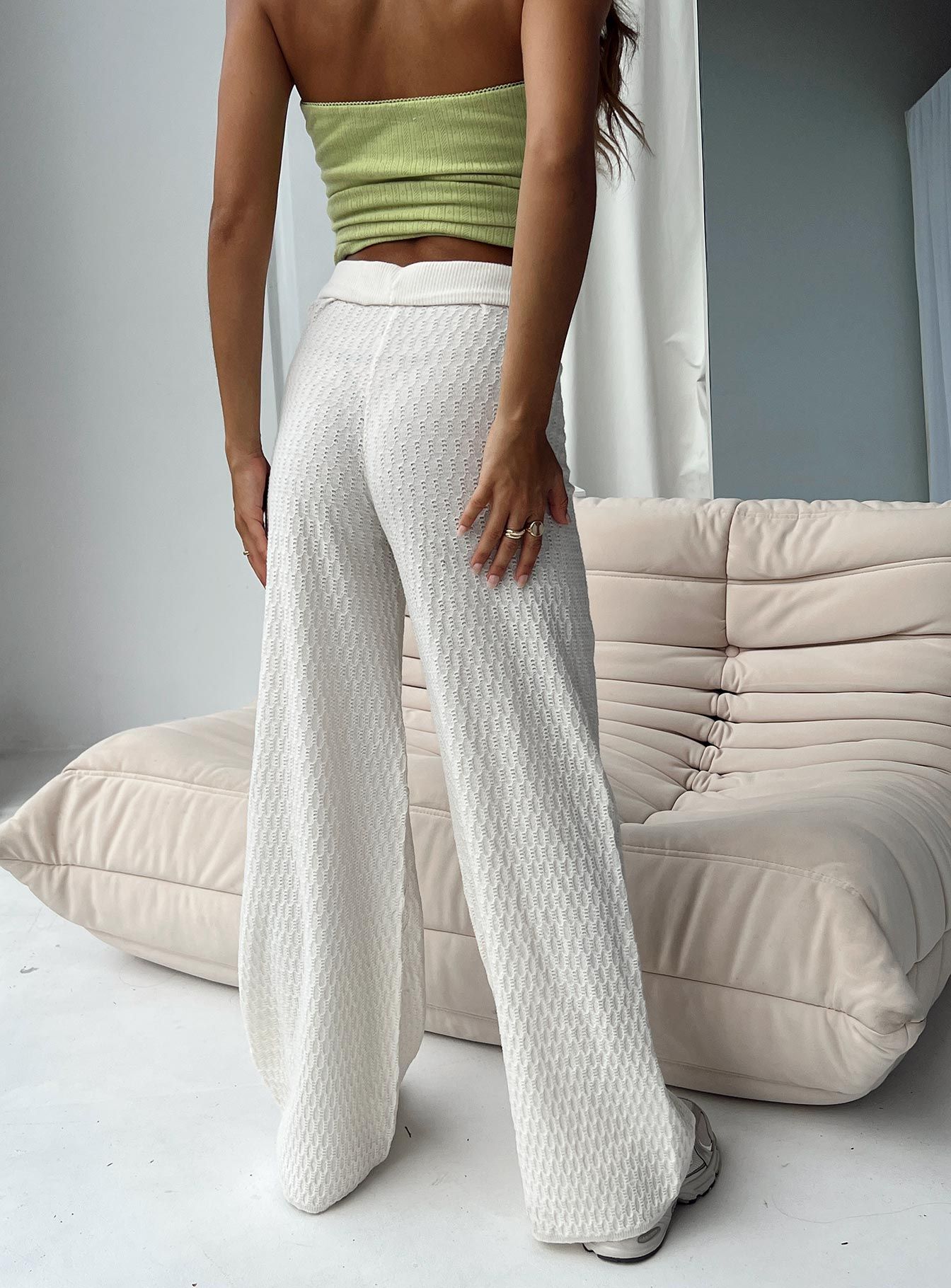 Omari Knit Pants White sold by Princess Polly product image thumbnail 4